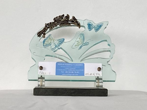 Plaque en plexiglas transparent ornée d'un bouquet d'Arums Réf P201 - 5