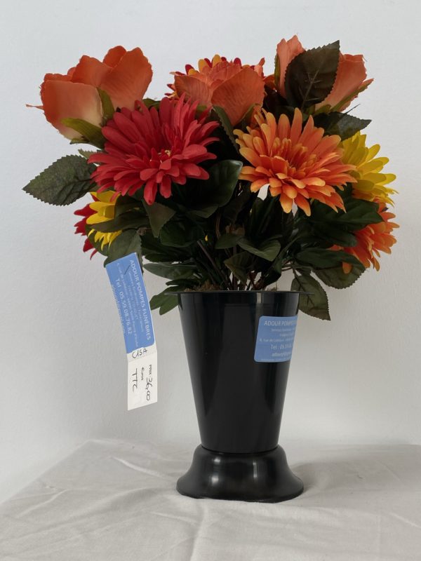 Composition de fleurs en vase lesté - REF - C15A