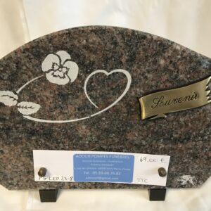 Plaque en granit ornée d'une plaque en bronze "Souvenir" - PG LEP27 - 8