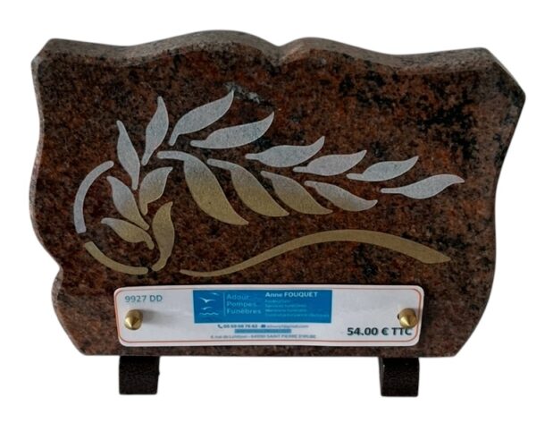 Plaque en granit- gravures blanche et dorée -9927-DD-10 – Image 4