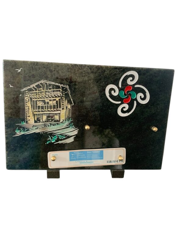 Plaque en granit- gravures blanche  -PSPB