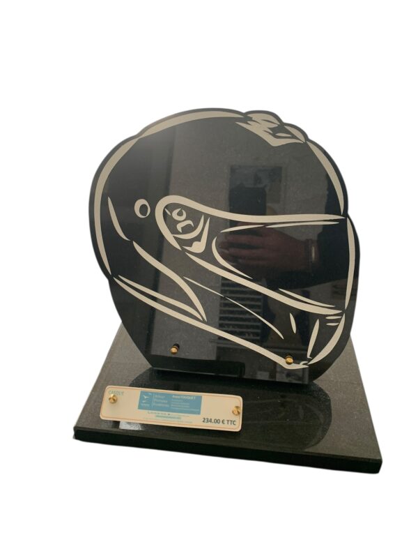 Plaque en granit-  dorée - CASQUE