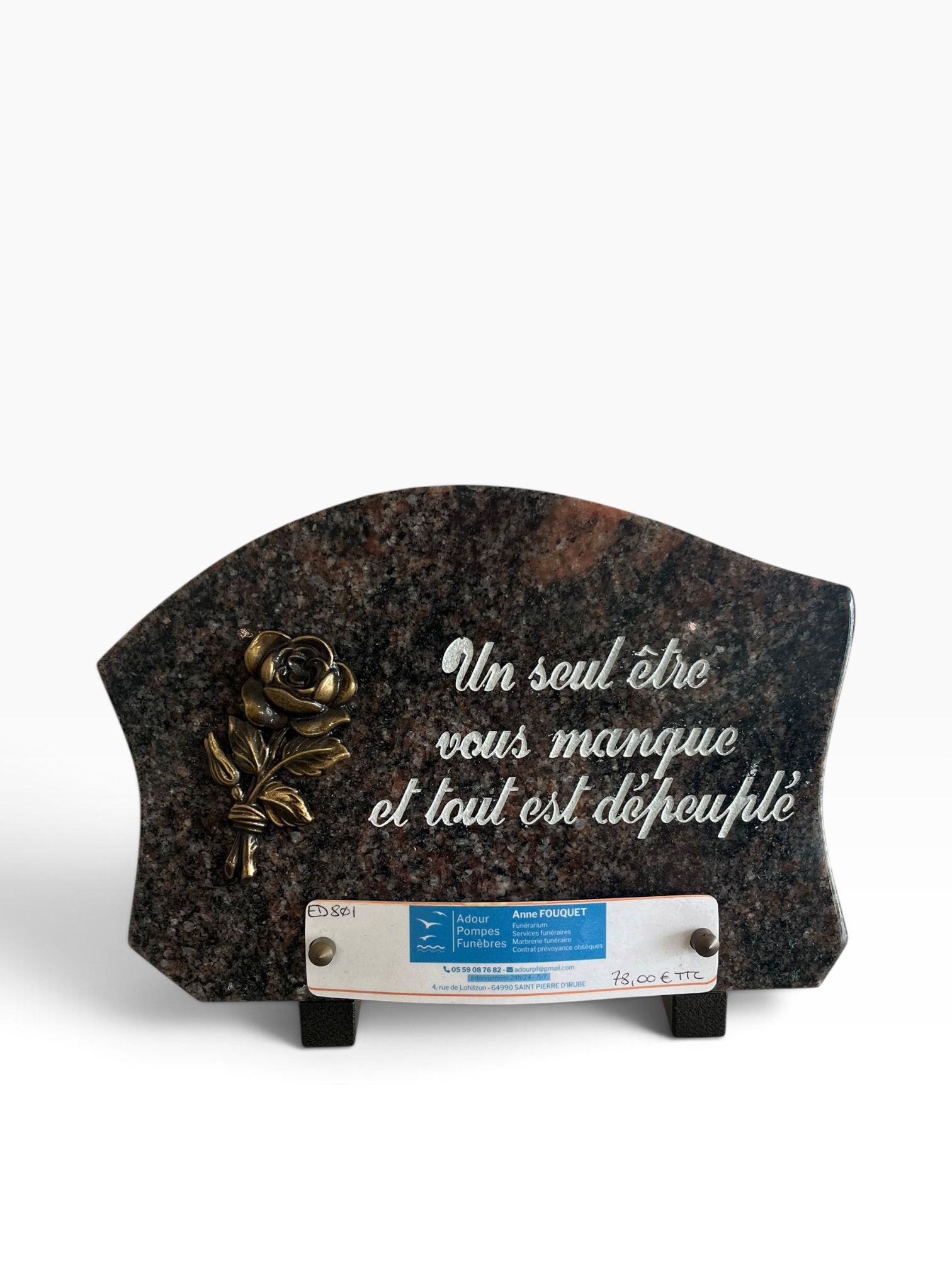 Plaque avec texte