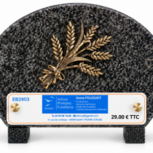 Plaque 19 cm x 15 cm